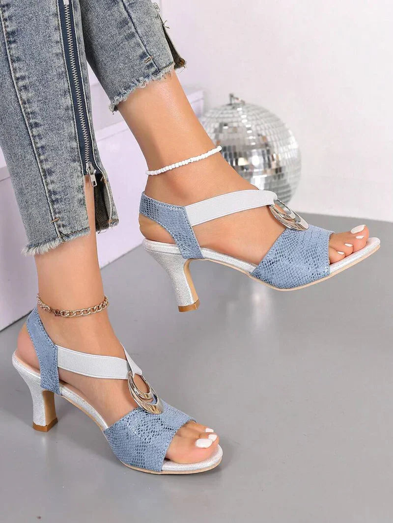 Sandales Ouvertes | Denim Synthétique & Élastique | Confort et Style | Sorties Estivales