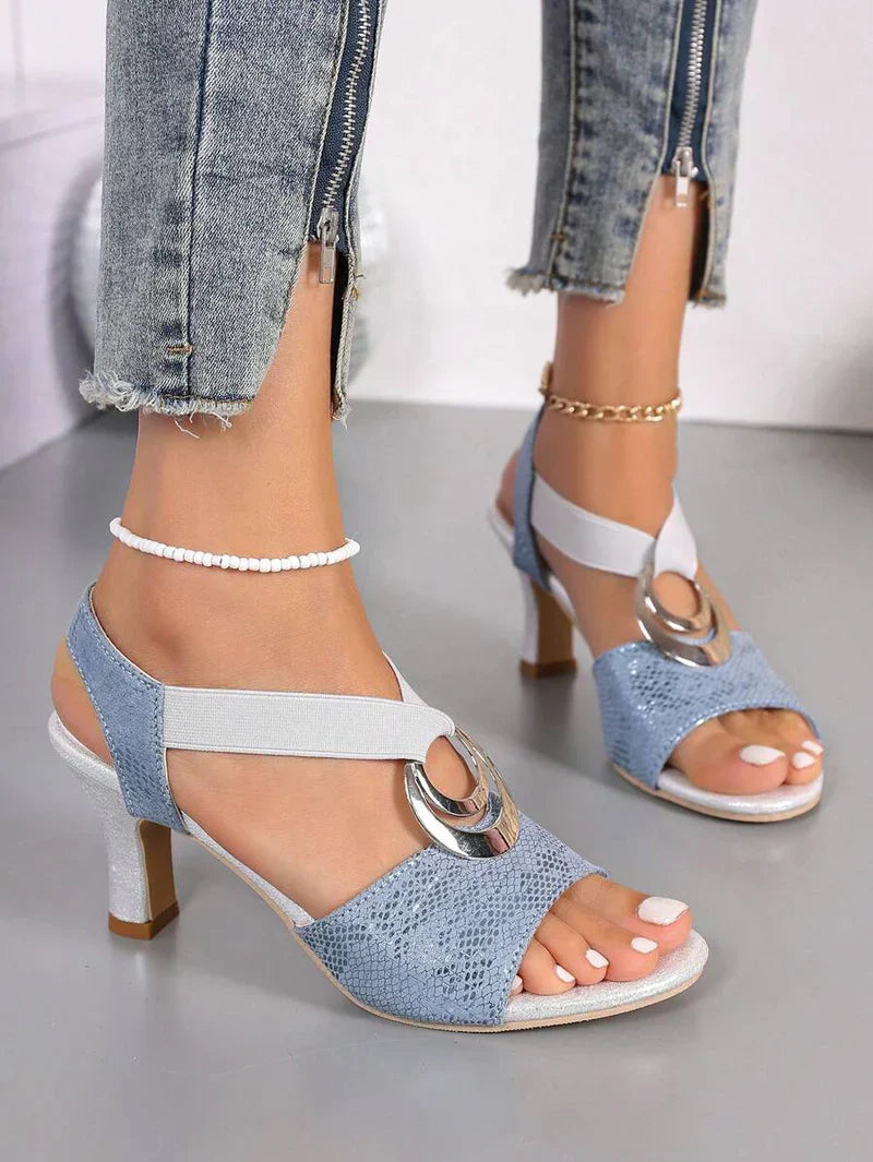 Sandales Ouvertes | Denim Synthétique & Élastique | Confort et Style | Sorties Estivales