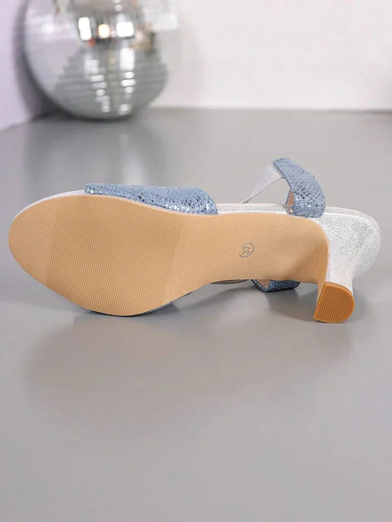 Sandales Ouvertes | Denim Synthétique & Élastique | Confort et Style | Sorties Estivales