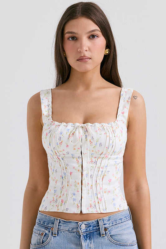 Bustier Floral | Imprimé Floral | Coupe Ajustée | Idéal pour sorties estivales
