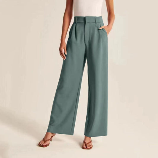 Pantalon Élégant | Taille Haute | Jambe Large et Flatteuse | Idéal pour le Bureau ou les Sorties Chic