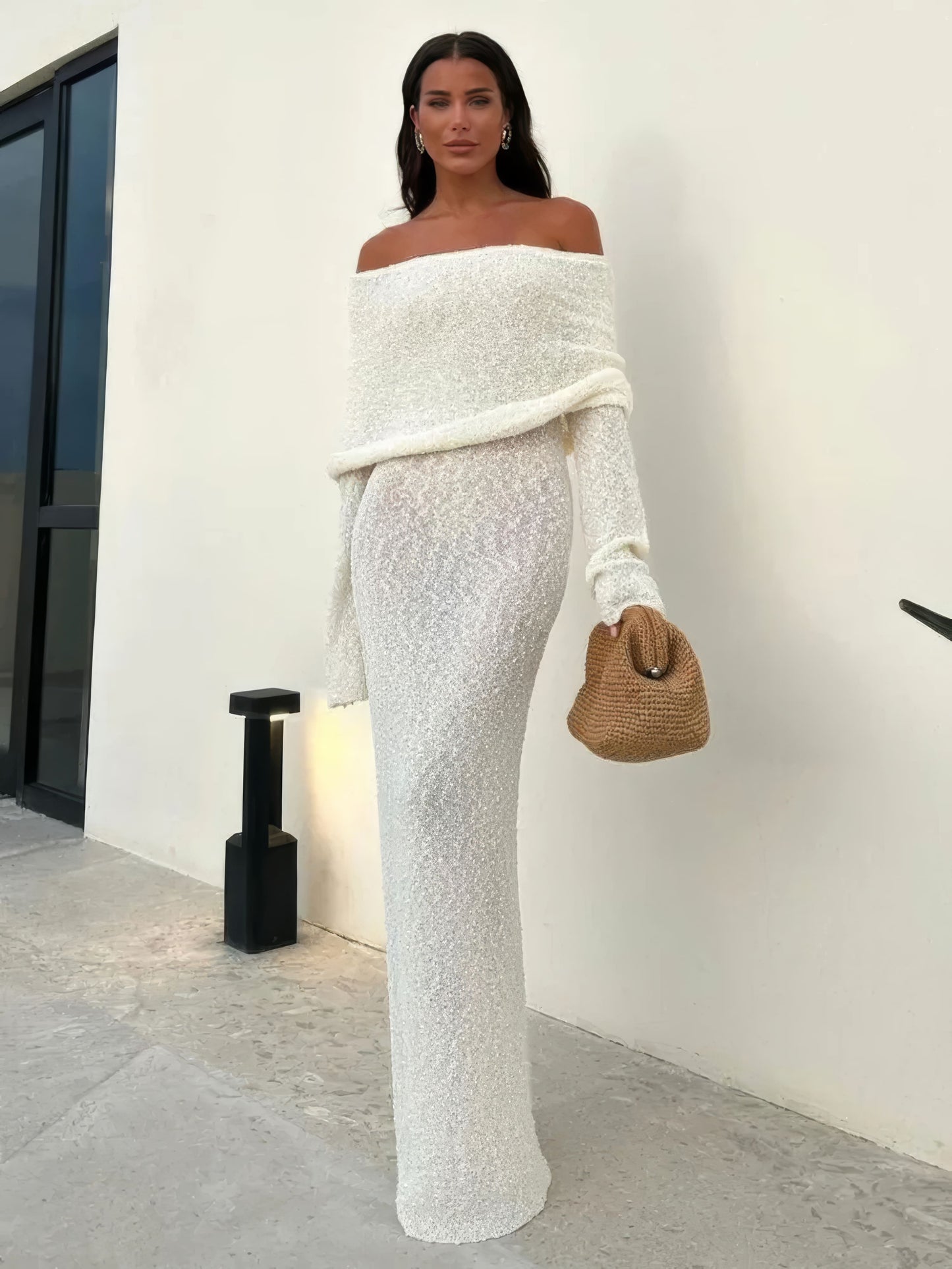 Ensemble Maille Bardot | Maille Extensible | Silhouette Flatteuse | Soirées Décontractées