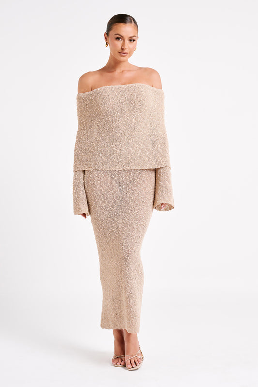 Ensemble Maille Bardot | Maille Extensible | Silhouette Flatteuse | Soirées Décontractées