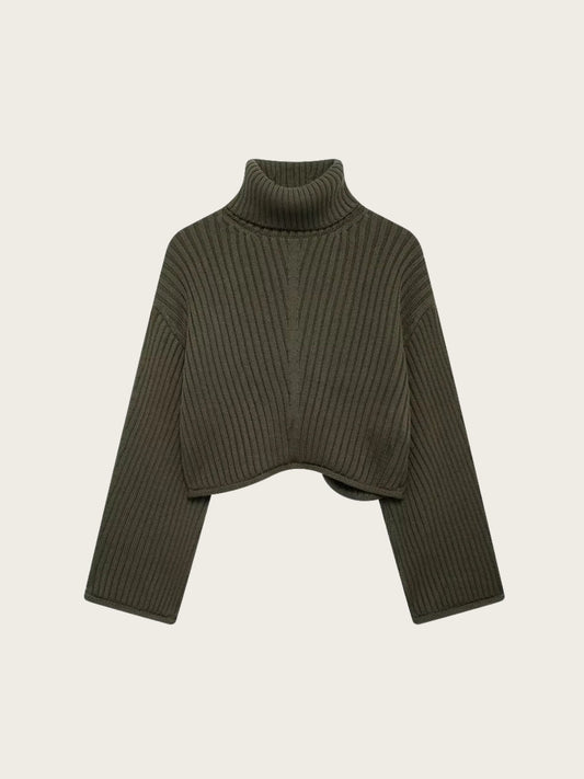 Pull Femme | Maille Côtelée et Col Roulé | Idéal pour l’automne et l’hiver avec un look moderne
