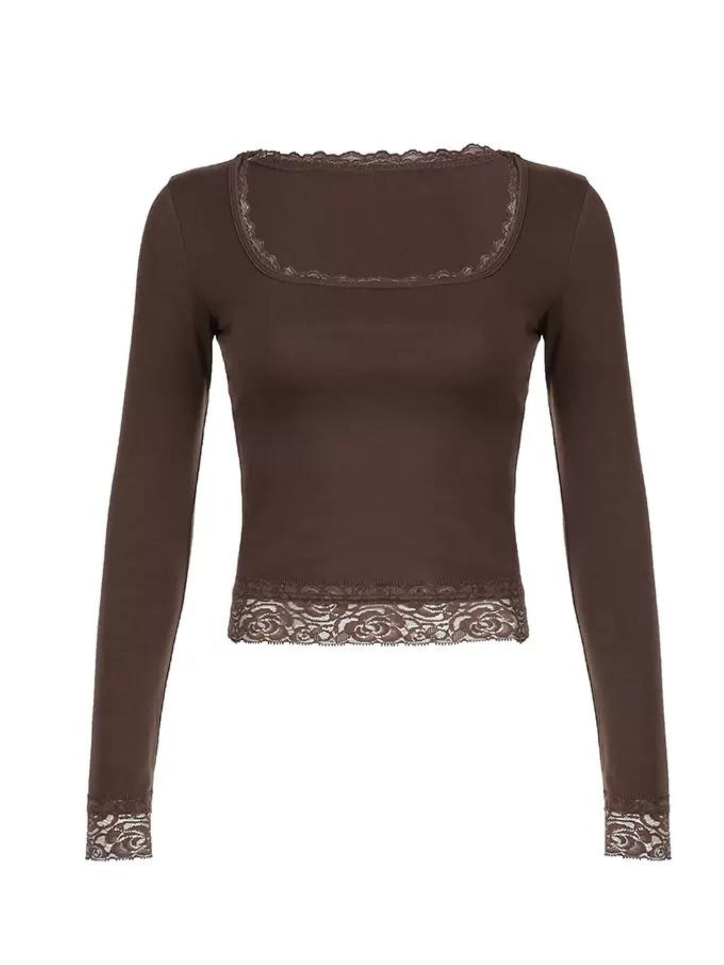 Top dentelle | Manches longues | Élégance féminine | Idéal pour sorties ou looks quotidiens