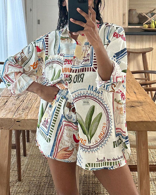 Ensemble Décontracté Femme | Coton Léger Imprimé | Idéal pour détente, vacances et été stylé
