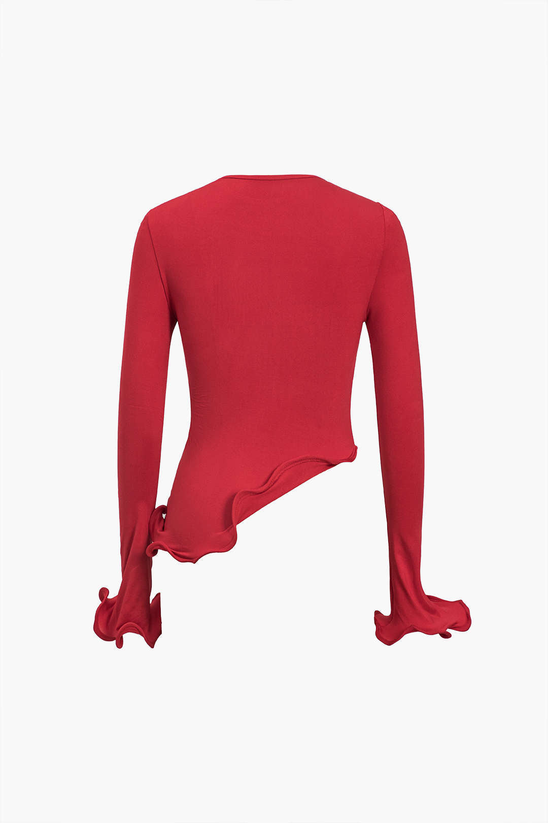 Top Volants Ondulés | Maille Stretch | Coupe Ajustée | Idéal pour soirées élégantes
