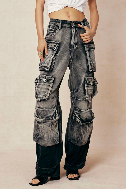 Pantalon Cargo | Denim Robuste | Multi-poches | Idéal pour city look