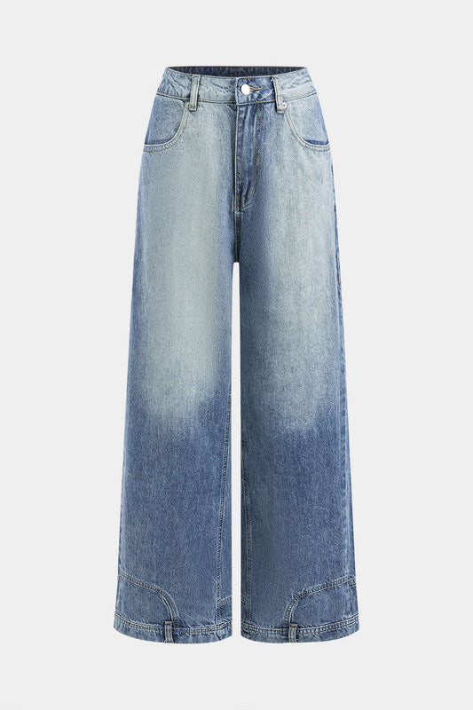 Jean Large | Délavé Dégradé | Taille Haute | Idéal pour look streetwear