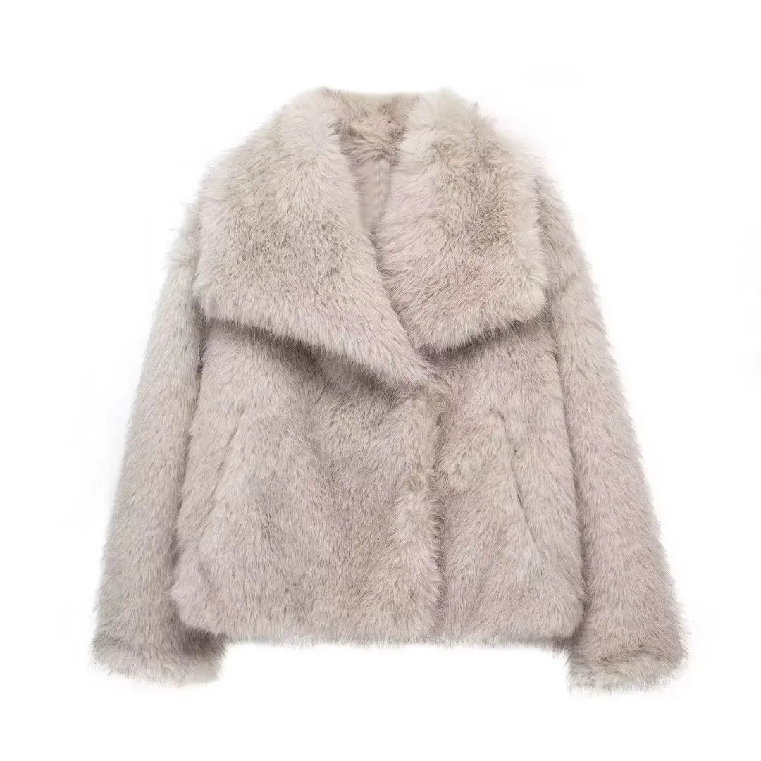 Veste Duveteuse Élégante | Fausse Fourrure Douce | Idéale pour l’Hiver et les Looks Féminins Décontractés