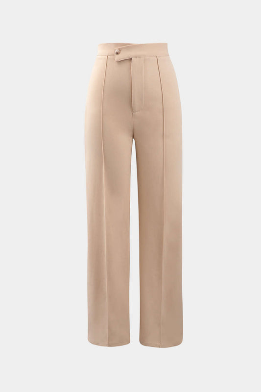 Pantalon Taille Haute | Coupe Droite Élégante | Idéal pour Bureau ou Looks du Quotidien