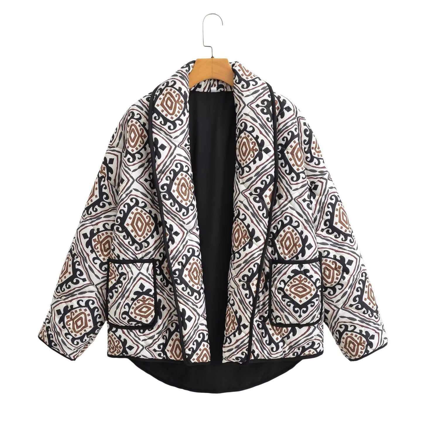 Veste courte imprimée | Veste matelassée graphique | Parfaite pour un look urbain en automne