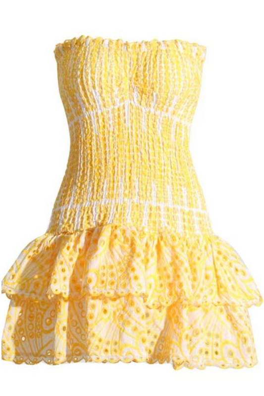 Robe Smockée | Coton Brodé & Volants | Escapades Estivales