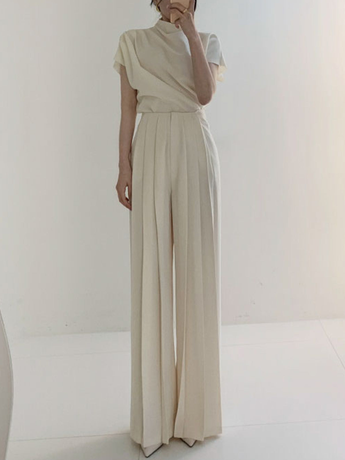 Pantalon Femme | Taille Haute et Fluide | Idéal pour un look de bureau ou élégant au quotidien