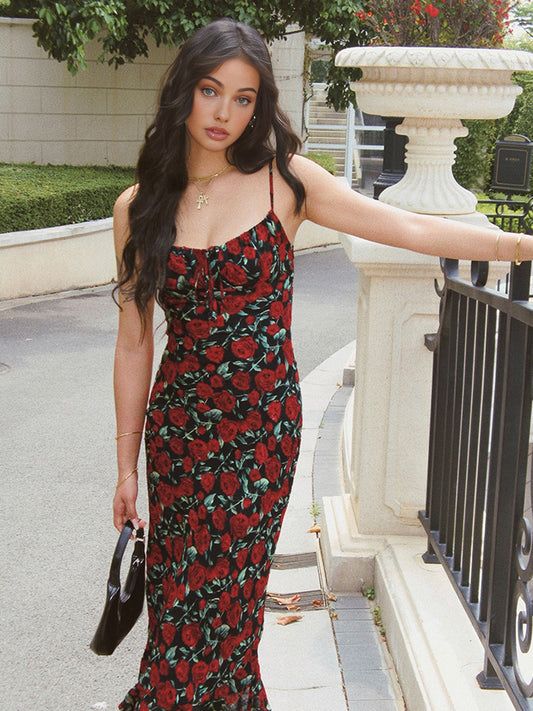 Robe Midi | Bustier | Imprimé Floral | Idéale pour rendez-vous estivaux