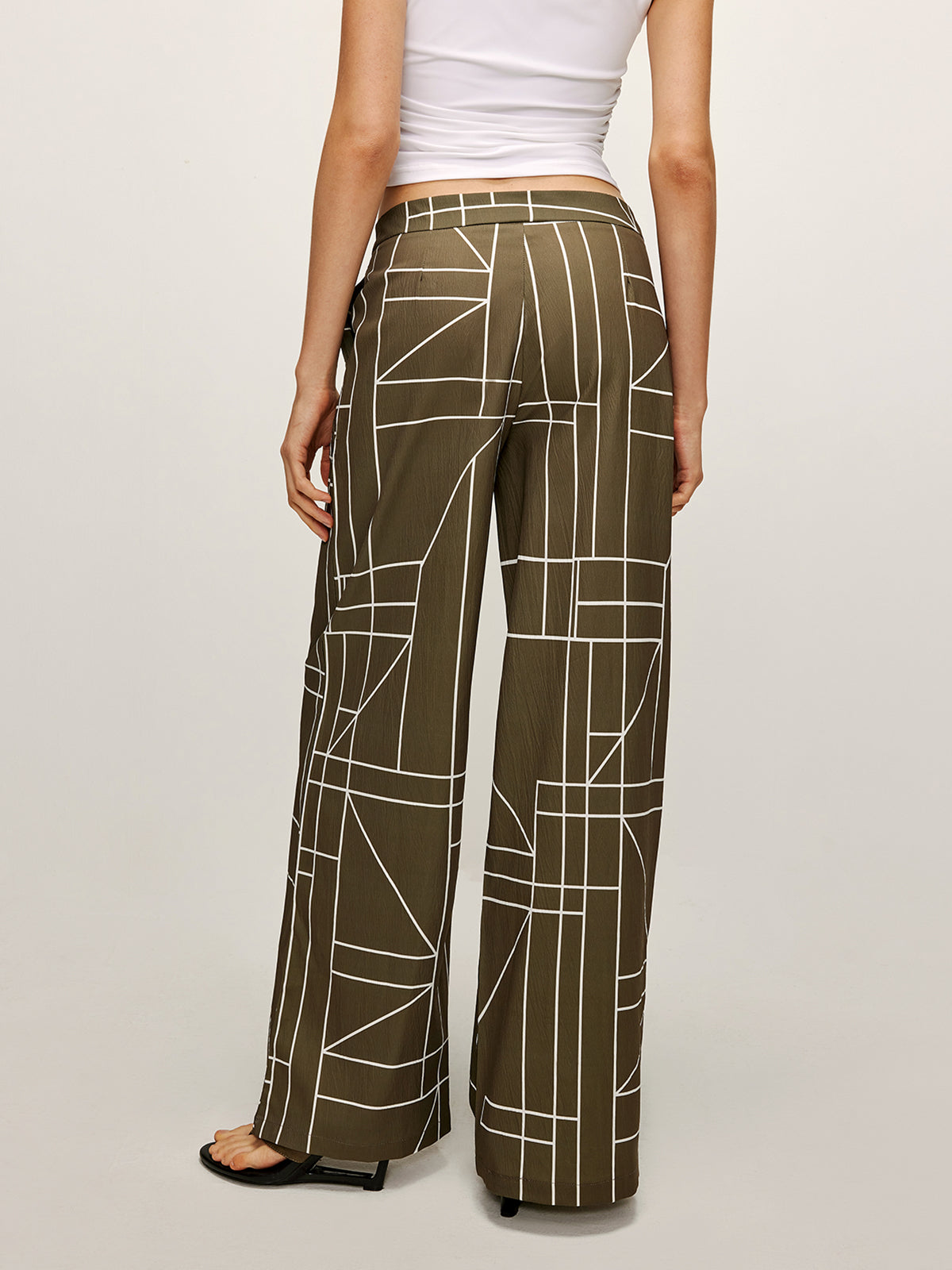 Pantalon Graphique | Imprimé Géométrique | Coupe Large | Idéal pour sorties printanières