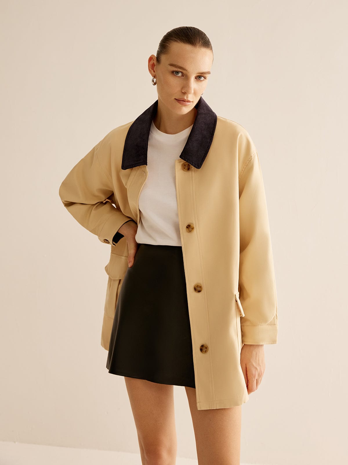 Manteau Mi-saison Femme | Coupe Droite | Parfait pour les journées de transition