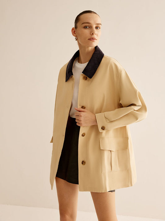 Manteau Mi-saison Femme | Coupe Droite | Parfait pour les journées de transition