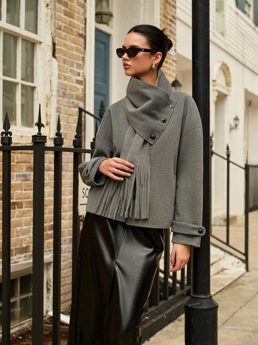 Veste Femme Élégante | Boutonnage Asymétrique | Idéale pour le bureau ou les sorties en ville