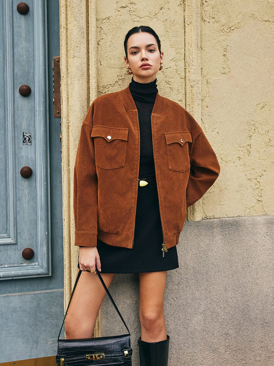 Veste Automne Femme | Velours Côtelé | Look élégant et décontracté pour la mi-saison