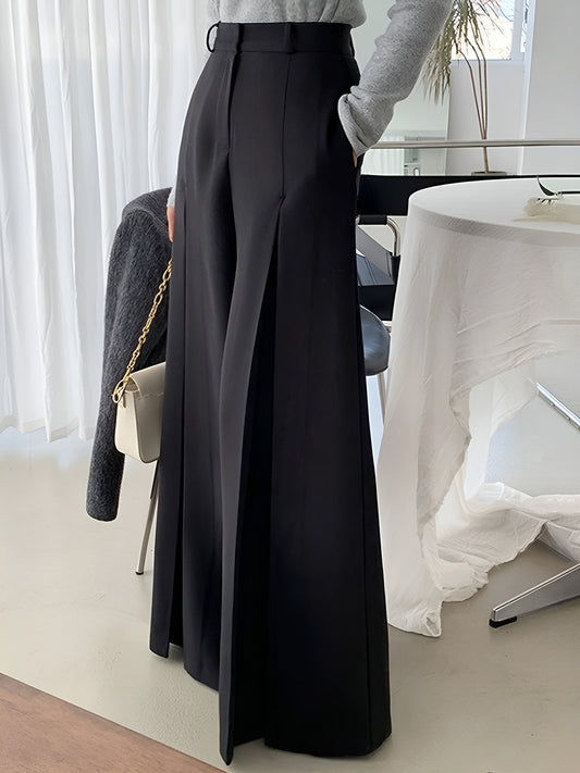 Pantalon Large Femme | Taille Haute | Élégant et Fluide | Pour Bureau ou Sorties Décontractées