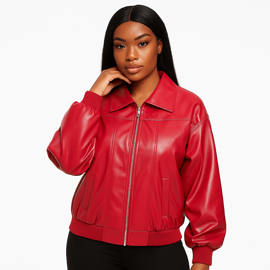 Veste Oversize en Similicuir Noir | Style Urbain & Détente Moderne