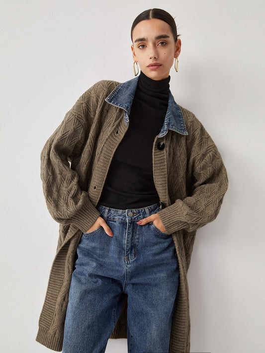 Gilet Long Maille Texturée Femme | Style Cozy & Élégance Décontractée