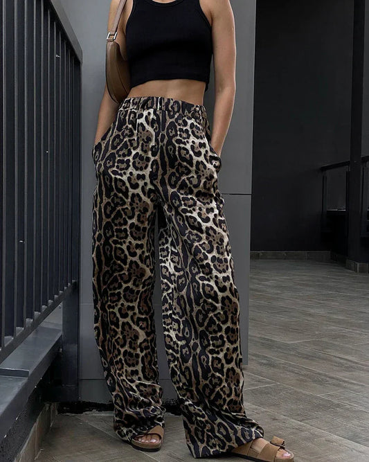 Pantalon Large Imprimé Léopard | Confort & Style | Parfait pour sorties décontractées