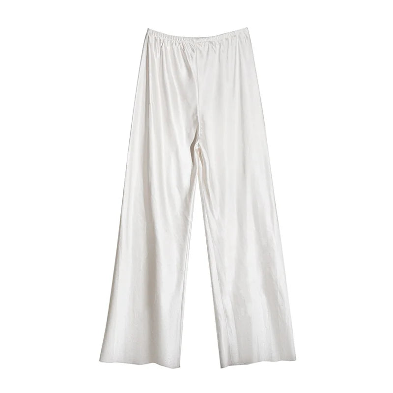 Pantalon Large Satiné | Fluide et Élégant | Idéal pour Dîners Chic ou Looks Urbains Raffinés