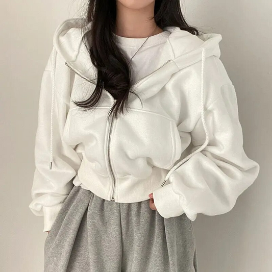 Veste Courte à Capuche Oversize | Style Moderne & Confort Douillet