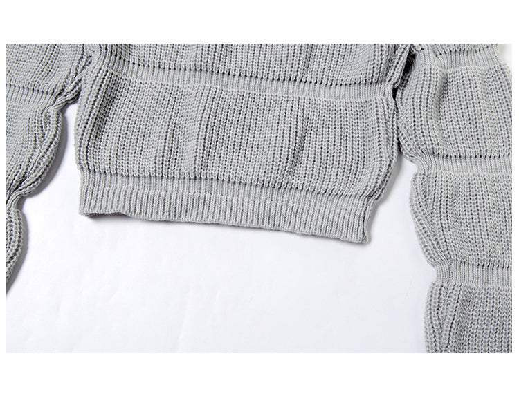 Pull Original | Tricot Structuré | Manches Bouffantes | Parfait pour les Soirées Tendance