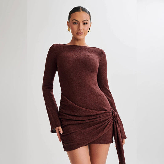 Robe de Soirée | Drapée et Dos Nu | Parfaite pour les occasions élégantes