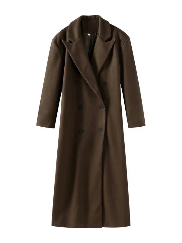 Manteau Long Élégant | Coupe Droite et Minimaliste | Parfait pour l’Automne et les Looks de Bureau