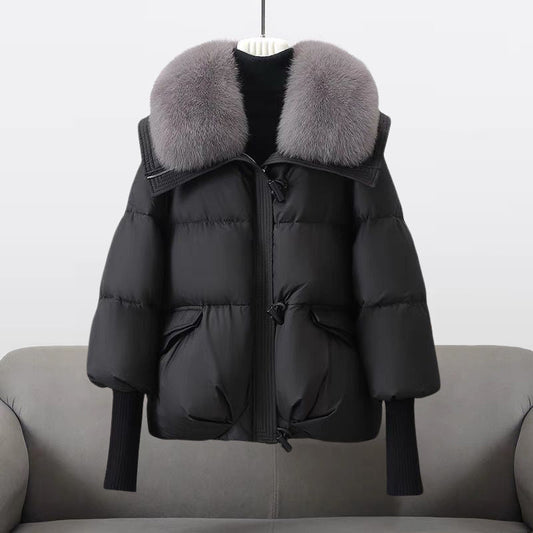 Doudoune Courte à Capuche et Col en Fausse Fourrure pour Femme | Chaleur Luxueuse & Style Hivernal