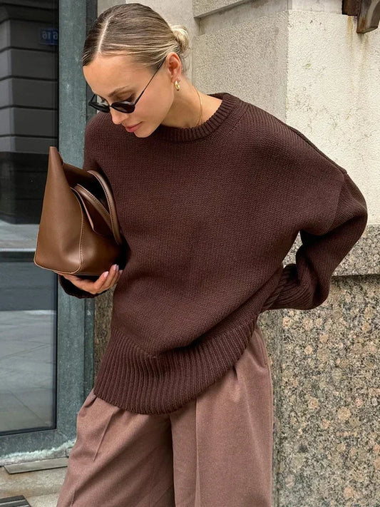 Pull Femme | Tricot Épais et Coupe Ample | Parfait pour un look cosy et élégant au quotidien