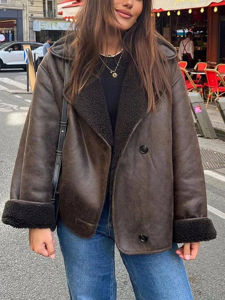 Manteau Hiver Épais en Similicuir | Élégance Intemporelle & Chaleur Absolue