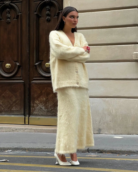 Ensemble Mohair | Maille Duveteuse | Confort & Élégance | Idéal pour automne