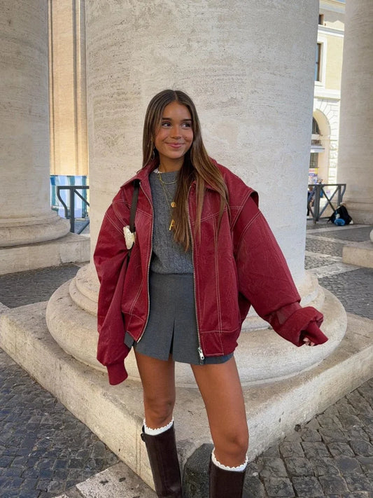 Veste Oversize Femme | Coton Décontracté et Tendance | Idéale pour la Mi-Saison et les Looks Urbains