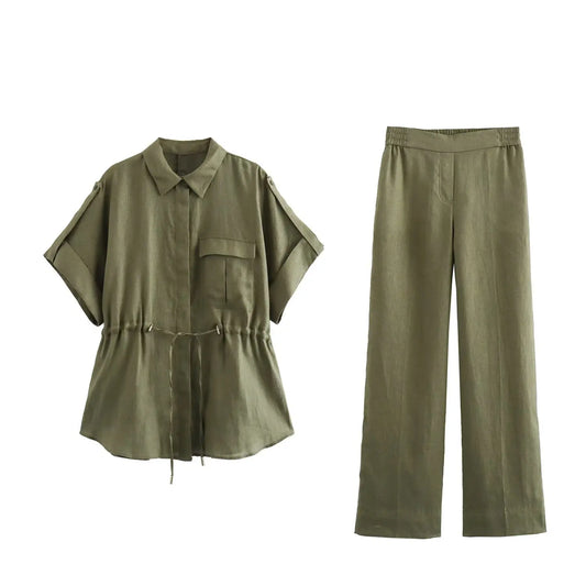 Ensemble Femme en Lin | Léger & Élégant | Parfait pour Été et Détente au Soleil
