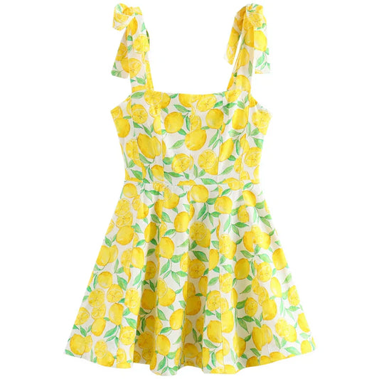 Robe Imprimé Citron | Coton Léger | Look Estival Frais | Pique-nique et Brunch