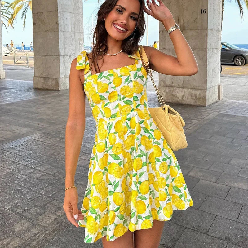 Robe Imprimé Citron | Coton Léger | Look Estival Frais | Pique-nique et Brunch