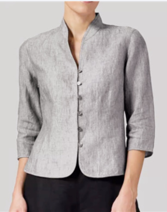 Blouse Femme Formelle | Col Officier, Manches 3/4 | Style Sophistiqué Ajusté