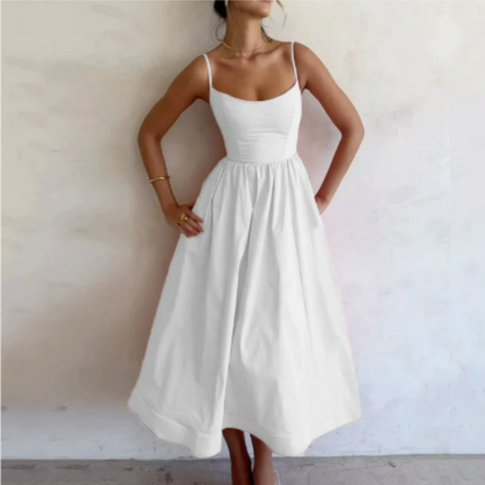 Robe Longue Femme à Bretelles | Élégance Minimaliste & Coupe Flatteuse