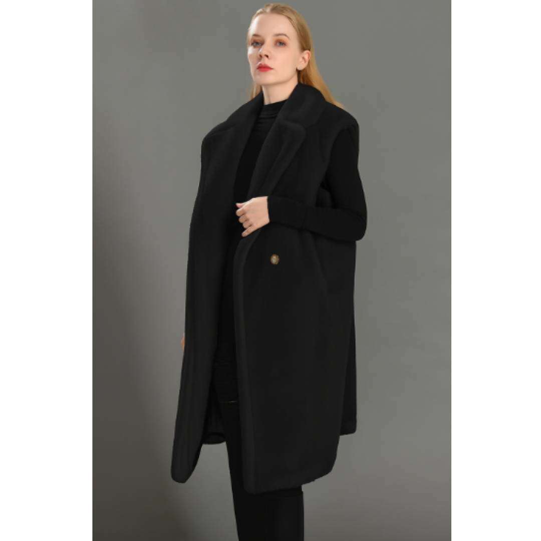 Long Gilet Manteau Sans Manches en Fausse Fourrure pour Femme | Élégance Douillette & Superposition Chic