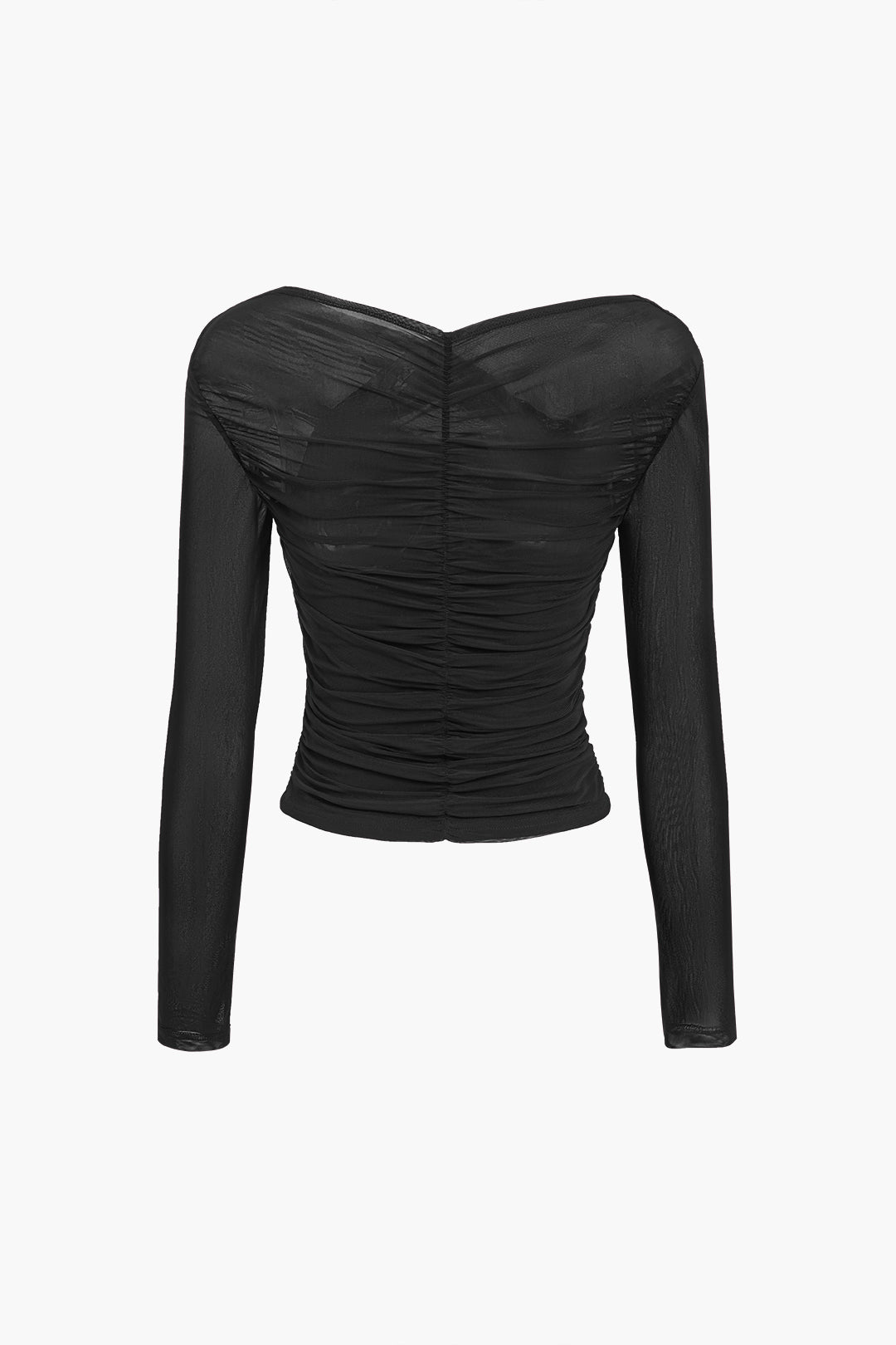 Top drapé | Tulle transparent | Élégance de soirée | Parfait pour dîner ou événement chic
