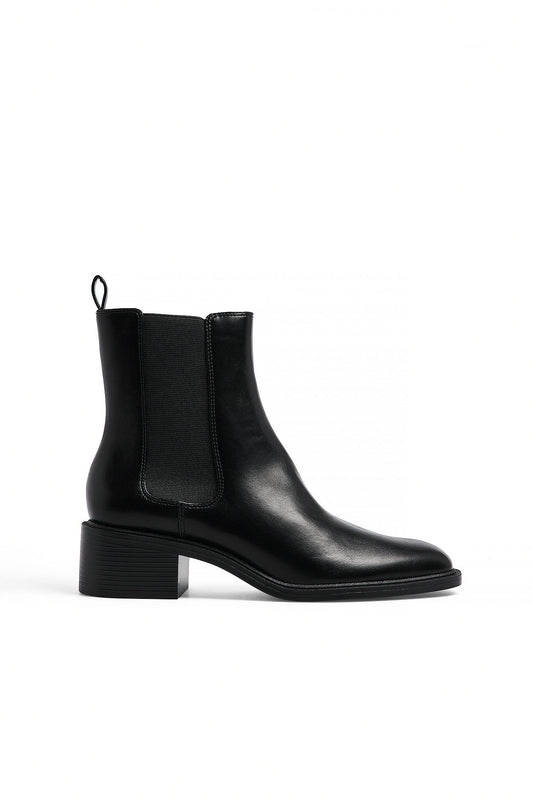 Bottines Noires | Bout Carré et Talon Carré | Idéales pour un look urbain et moderne