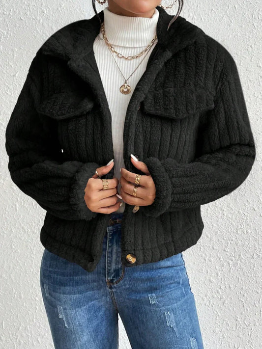 Veste Femme Chaude | Tissu Texturé | Look Décontracté Chic pour Automne & Hiver