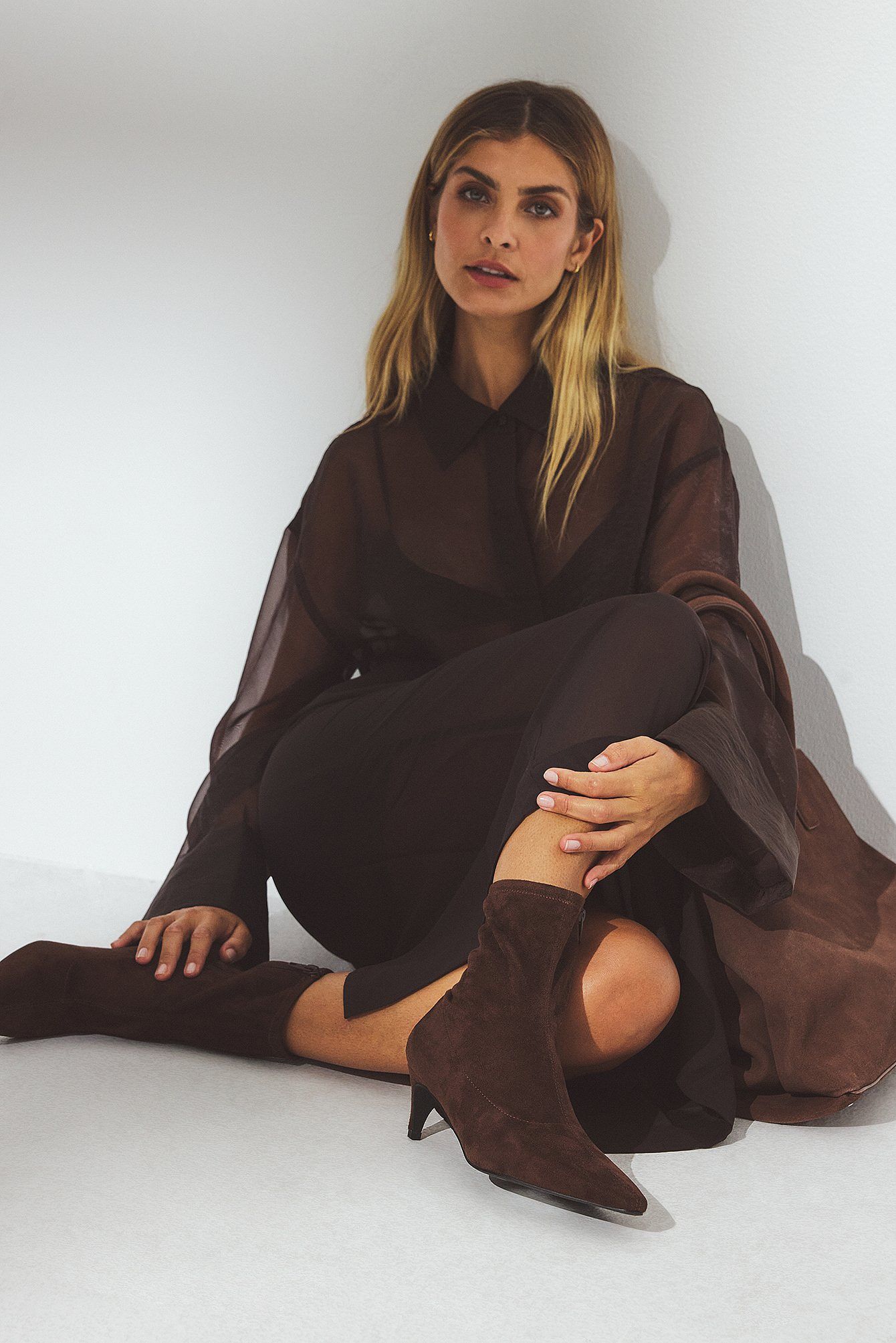 Bottines Chaussettes Marron | Talon Chaton et Bout Pointu | Idéales pour une allure féminine et rétro