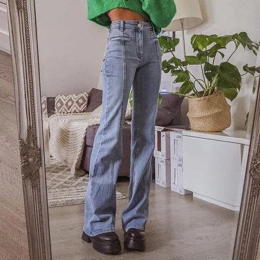 Jean Droit | Étoiles Appliquées | Taille Haute | Parfait pour un look urbain