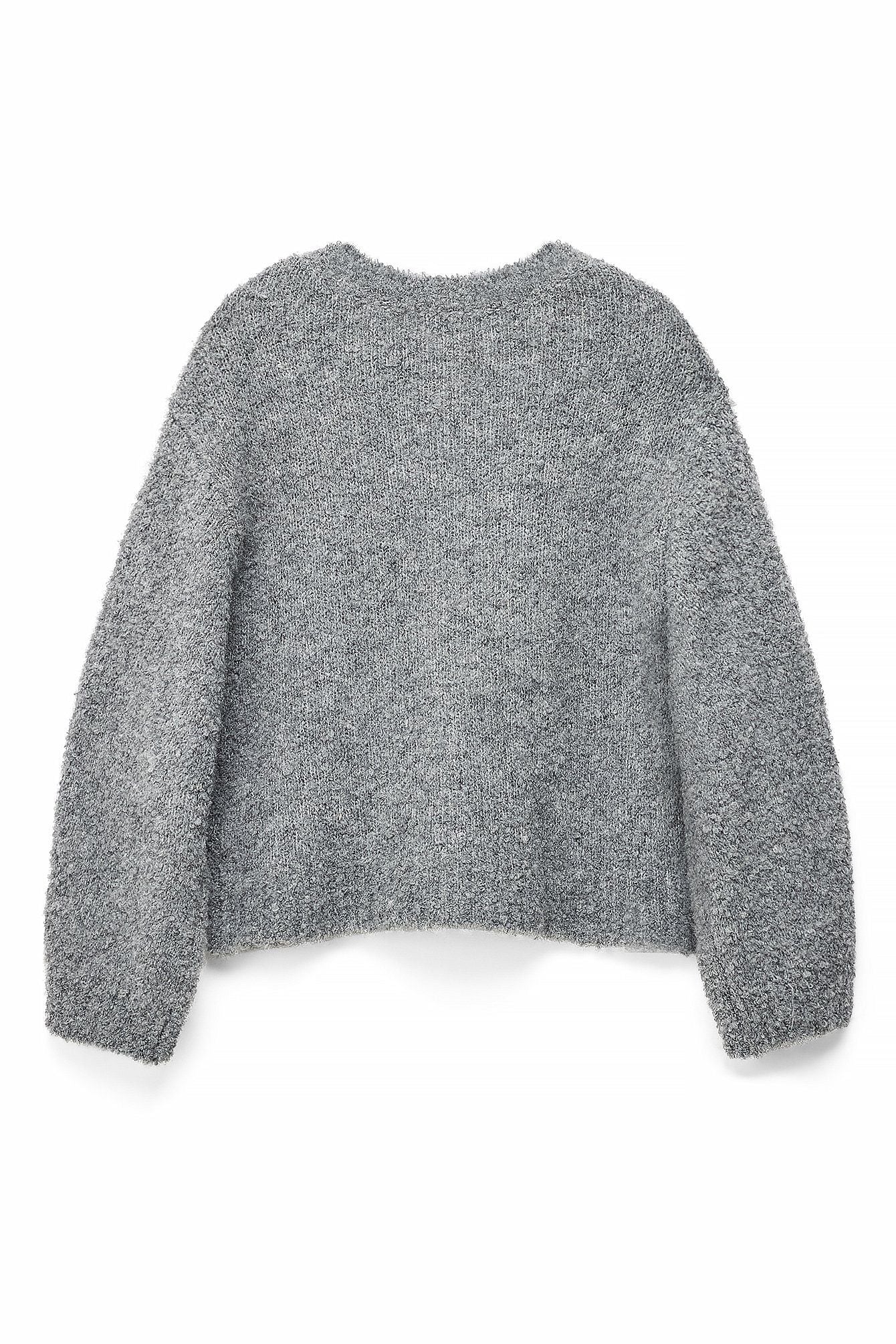 Cardigan Court en Maille Poilue à Boutons Fantaisie pour Femme | Chic Douillet & Texture Moderne